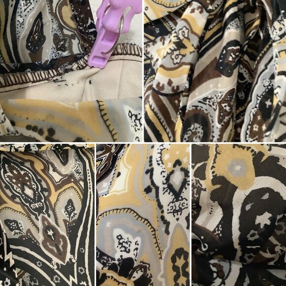 Vintage Y2K Fairycore Fairy Grunge Paisley Asymmetrical Sheer Babydoll Top S - Picture 8 of 8